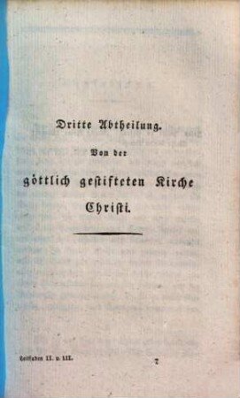 Leitfaden für die Vorlesungen in dem Religions-Kollegium, 3. Von der göttlich gestifteten Kirche Christi