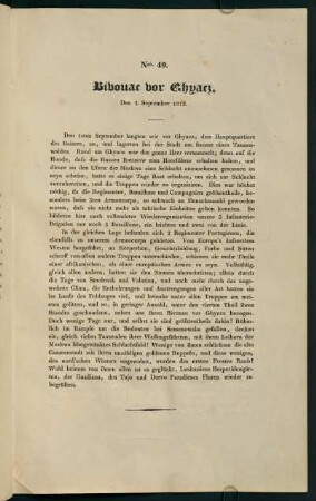 Nro. 49. Bivouac vor Ghyacz. Den 2. September 1812.
