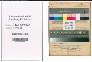 Entnazifizierung Ida Stallmann , geb. 25.12.1911 ()
