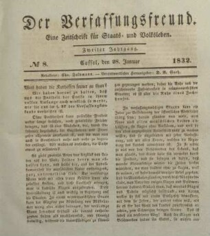№ 8. Cassel, den 28. Januar 1832.