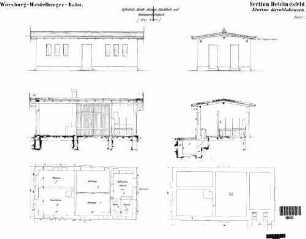 Geroldshausen: Bahnwärtermagazin Bahnwärterhaus Grundrisse,Schnitte,Ansichten,Fundament