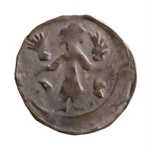 Münze, Pfennig, um 1370 (1323-1373)