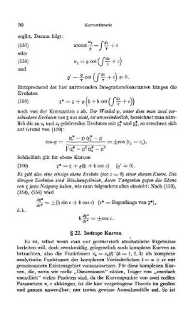 § 22. Isotrope Kurven
