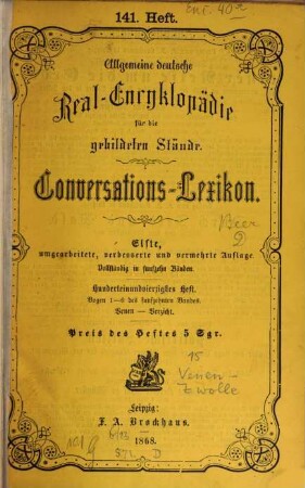 Allgemeine deutsche Real-Encyklopädie für die gebildeten Stände : Conversations-Lexicon, 15. Venen - Zwolle
