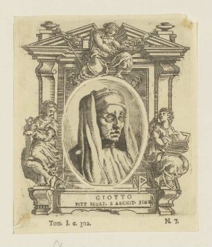 Bildnis des Giotto (aus: Vasari, Vite)