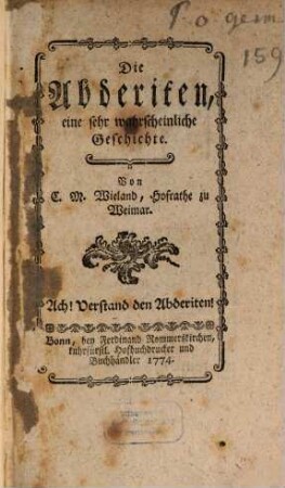 Die Abderiten : eine sehr wahrscheinliche Geschichte