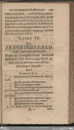 Caput IV. De Erroribus Salutem Impedientibus