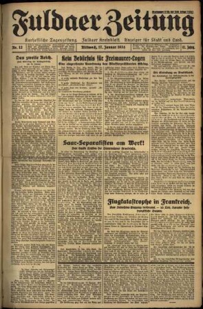Ausgabe vom Mittwoch, den 17. Januar 1934.