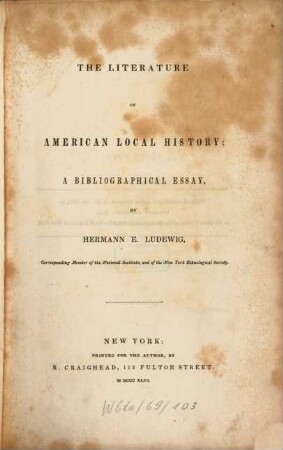 The literature of American local history, a bibliographical essay