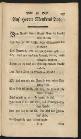 Auf Herrn Menkens Tod