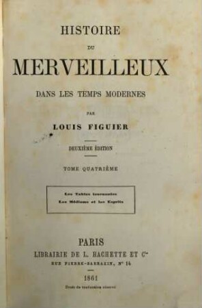 Histoire du merveilleux dans les temps modernes, 4