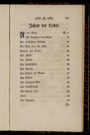Inhalt der Lieder.