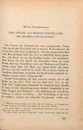 321-341 Der "Spross" als Messias-Vorstellung bei Jeremia und Sacharja