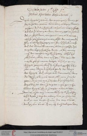 Paracelsus, Kommentar zum 1. Petrusbrief (I Pt 1,14; Fragment)