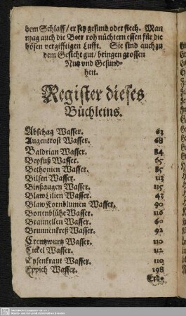 Register dieses Büchleins