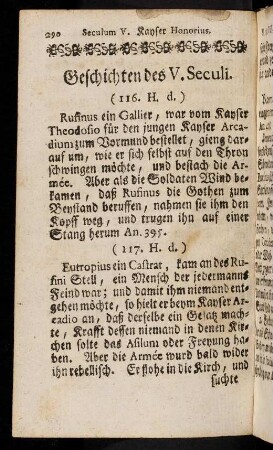 290-308, Geschichten des V. Seculi
