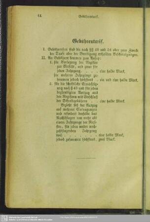 Gebührentarif