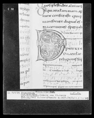 Missale aus Saint-Denis — Initiale D, Folio 90