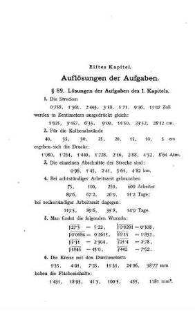 Elftes Kapitel. Auflösungen der Aufgaben.