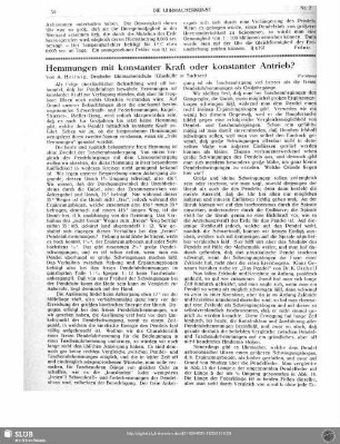 Hemmung mit konstanter Kraft oder konstanter Antrieb? (Fortsetzung)