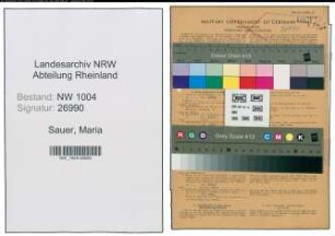 Entnazifizierung Maria Sauer , geb. 08.03.1903 ()