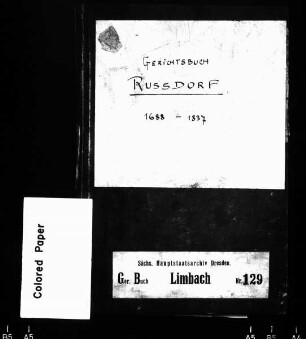 Gerichtshandelsbuch von Rußdorf (bei Hohenstein-Ernstthal)