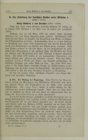 B. Die Gründung des Deutschen Reiches unter Wilhelm I. (1861-1871)