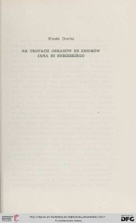 1: Na tropach obrazów ze zbiorów Jana III Sobieskiego