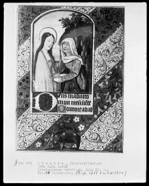 Lateinisches Gebetbuch mit französischem Kalender — Heimsuchung, Folio 56