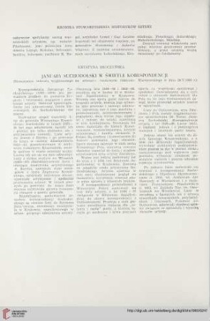 January Suchodolski w świetle korespondencji