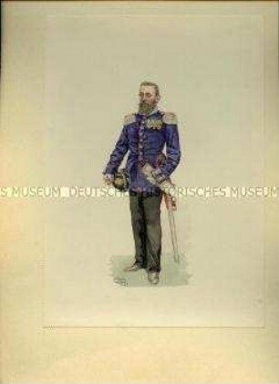 Uniformdarstellung, Militärbeamter, Sachsen, um 1900.