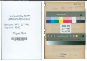 Entnazifizierung Karl Rugge , geb. 10.01.1904 (Reg.Inspektor)
