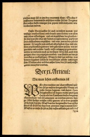 Der xi. Articul: