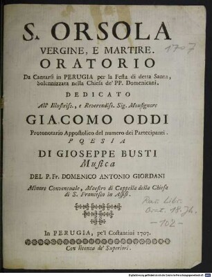 S. Orsola Vergine, e Martire