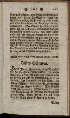 Eilftes Schreiben.