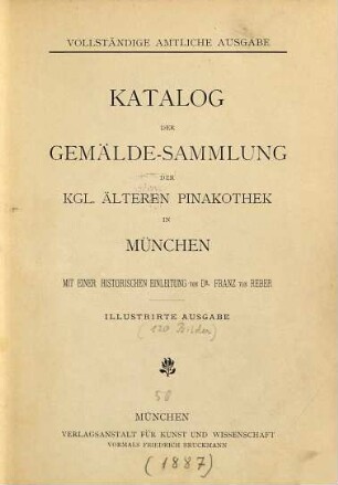 Katalog der Gemälde-Sammlung der Kgl. Älteren Pinakothek in München, [3]