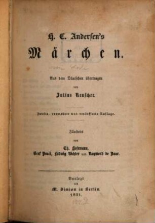 Märchen : Aus dem Deutschen übertr. von Jul. Reuschen