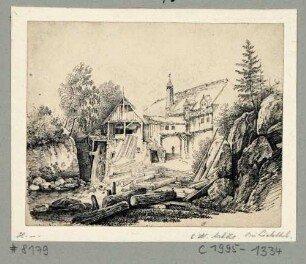 Mühle im Liebethaler Grund an der Wesenitz bei Lohmen in der Sächsischen Schweiz