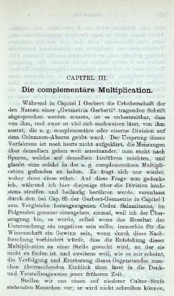 Capitel III. Die complementäre Multiplication.