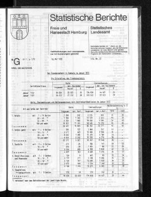 Der Fremdenverkehr in Hamburg im Januar 1972 : Lfd. Nr. 27