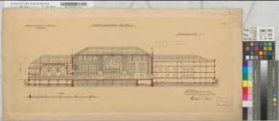 Empfangsgebäude [Bahnhof] Bielefeld, Blatt 7: Längsschnitt, M. 1:200