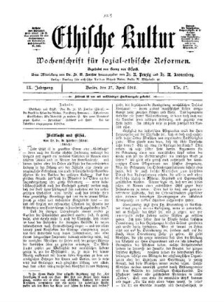 Weltflucht und Ethik : (Schluß)