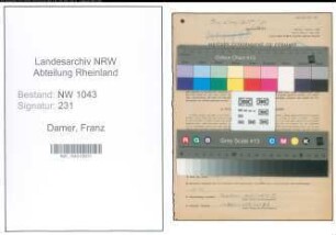 Entnazifizierung Franz Damer , geb. 06.04.1902 (Landwirt)