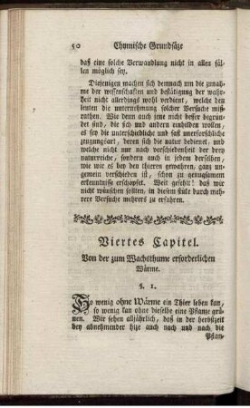 Viertes Kapitel. Von der zum Wachsthume erforderlichen Wärme.