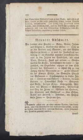 Neunter Abschnitt