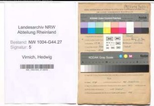 Entnazifizierung Hedwig Virnich , geb. 02.09.1907 (Lehrerin)