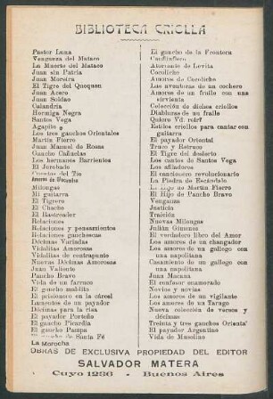 Biblioteca criolla