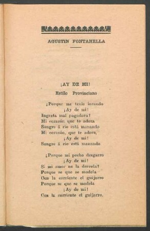 ¡Ay de mi! : Estilo Provinciano