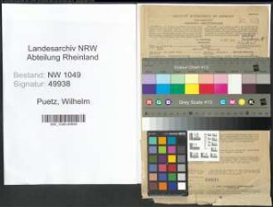 Entnazifizierung Wilhelm Puetz , geb. 06.06.1890 (Justizangestellter)