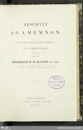 Aeschyli Agamemnon